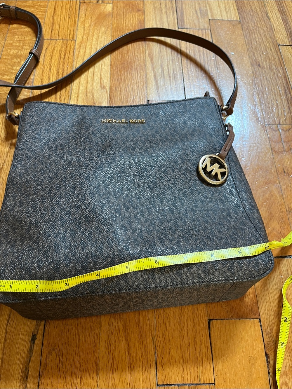 Michael Kors Brown and Dark Brown Logo Crossbody Bag - Picture 6 of 12